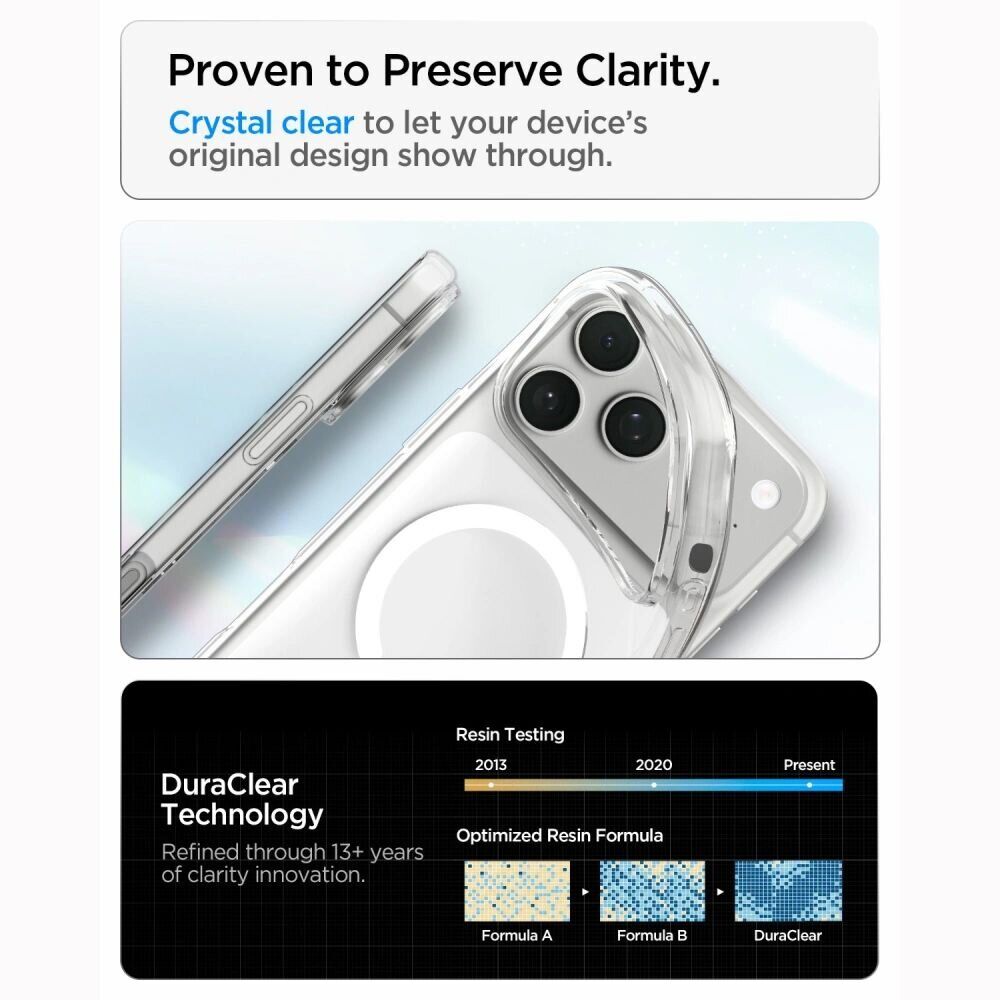 Захисний чохол Spigen Liquid Crystal (MagFit) для iPhone 18 Pro Max (ACS12143) - Clear / White. Фото 6 Захисний чохол Spigen Liquid Crystal (MagFit) для iPhone 18 Pro Max (ACS12143) - Clear / White (440301CW). Фото 6 з 11