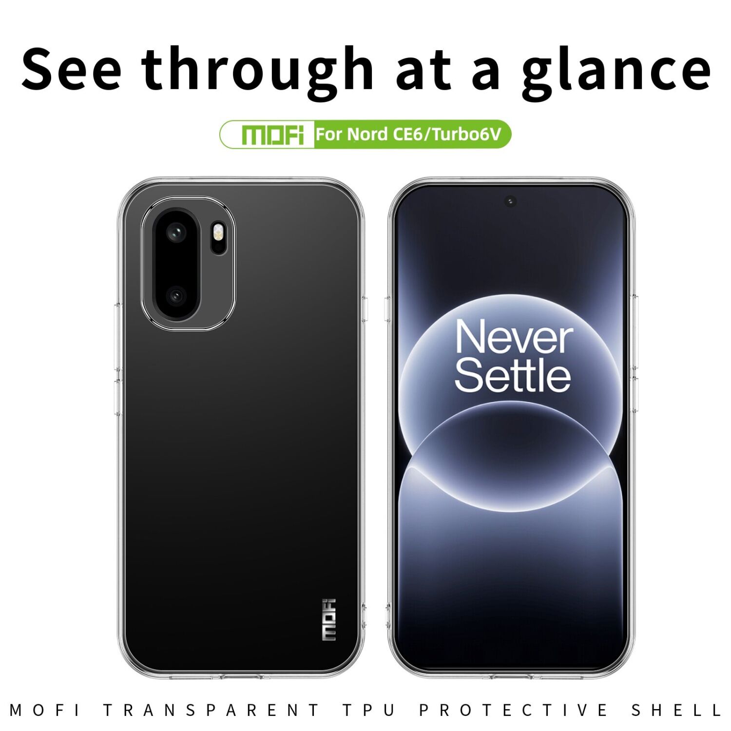 Силиконовый (TPU) чехол MOFI Thin Guard для OnePlus Nord CE6 - Transparent. Фото 2 Силиконовый (TPU) чехол MOFI Thin Guard для OnePlus Nord CE6 - Transparent (391608T). Фото 2 из 9