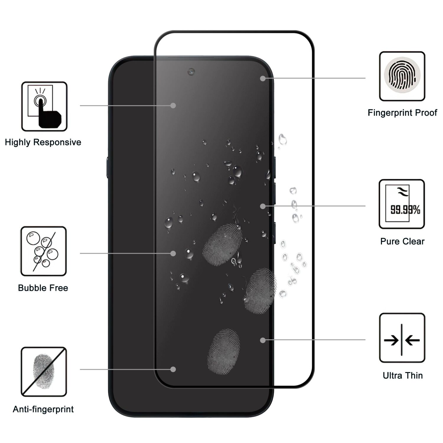 Защитное стекло Deexe Full Glue Coverage для Nothing Phone (4a) - Black. Фото 2 Защитное стекло Deexe Full Glue Coverage для Nothing Phone (4a) - Black (411326B). Фото 2 из 4