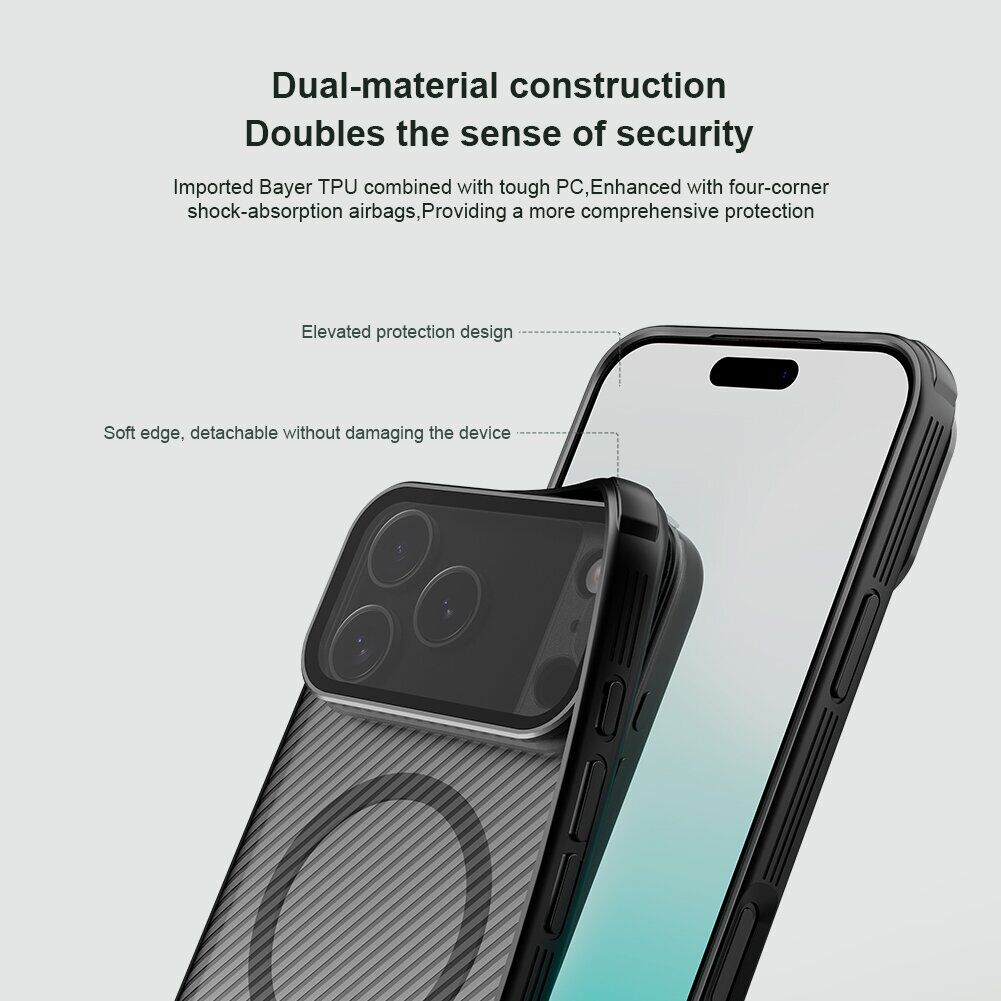 Захисний чохол NILLKIN CamShield Prop Magnetic (Clear Version) для iPhone 18 Pro Max / 17 Pro Max - Black. Фото 14 Захисний чохол NILLKIN CamShield Prop Magnetic (Clear Version) для iPhone 18 Pro Max / 17 Pro Max - Black (423823B). Фото 14 з 18