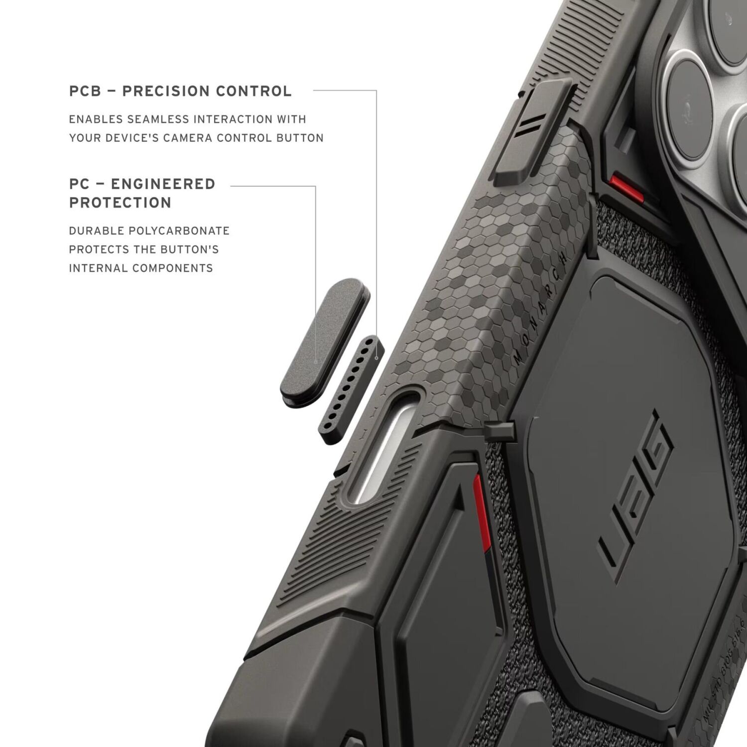 Защитный чехол URBAN ARMOR GEAR Monarch Pro Kevlar MagSafe для iPhone 18 Pro (114569113940) - Kevlar Black. Фото 6 Защитный чехол URBAN ARMOR GEAR Monarch Pro Kevlar MagSafe для iPhone 18 Pro (114569113940) - Kevlar Black (440116B). Фото 6 из 11
