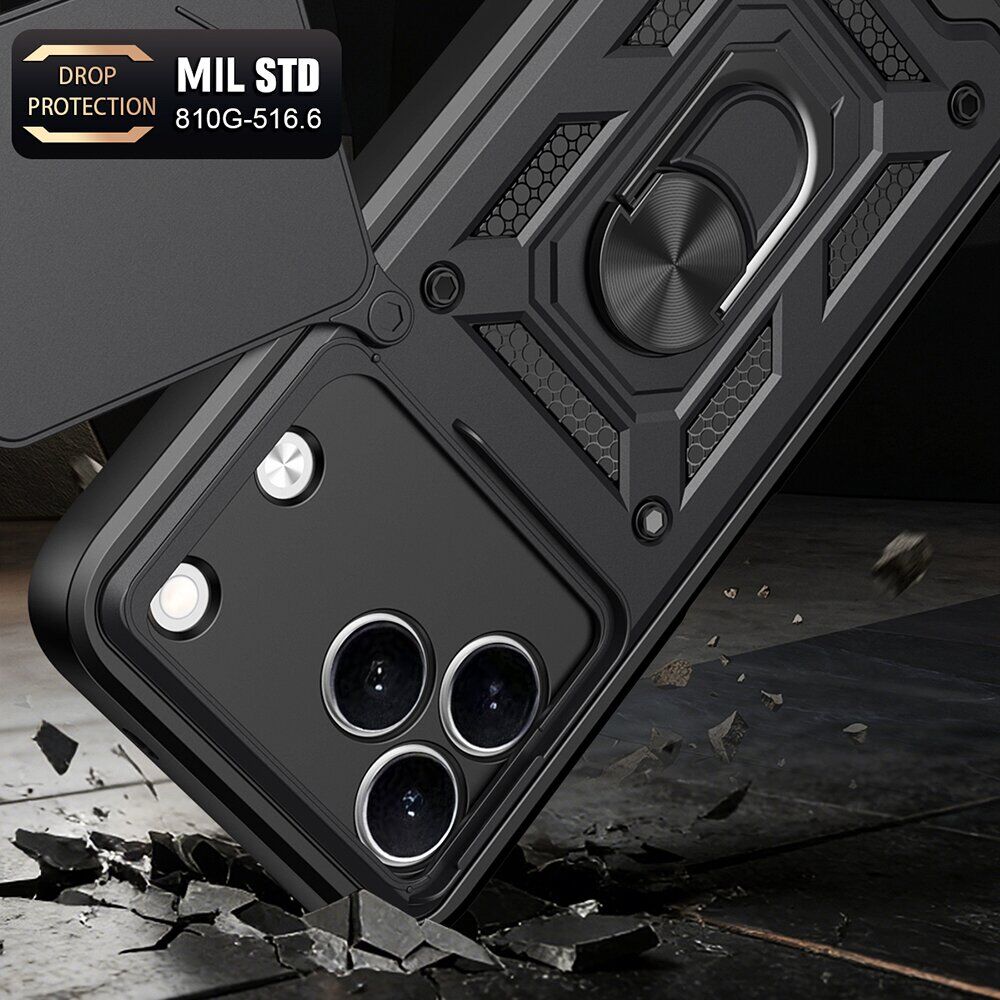 Чехол с защитой камеры Deexe Armor Shield для TECNO Spark 50 - Black. Фото 3 Чехол с защитой камеры Deexe Armor Shield для TECNO Spark 50 - Black (432402B). Фото 3 из 9