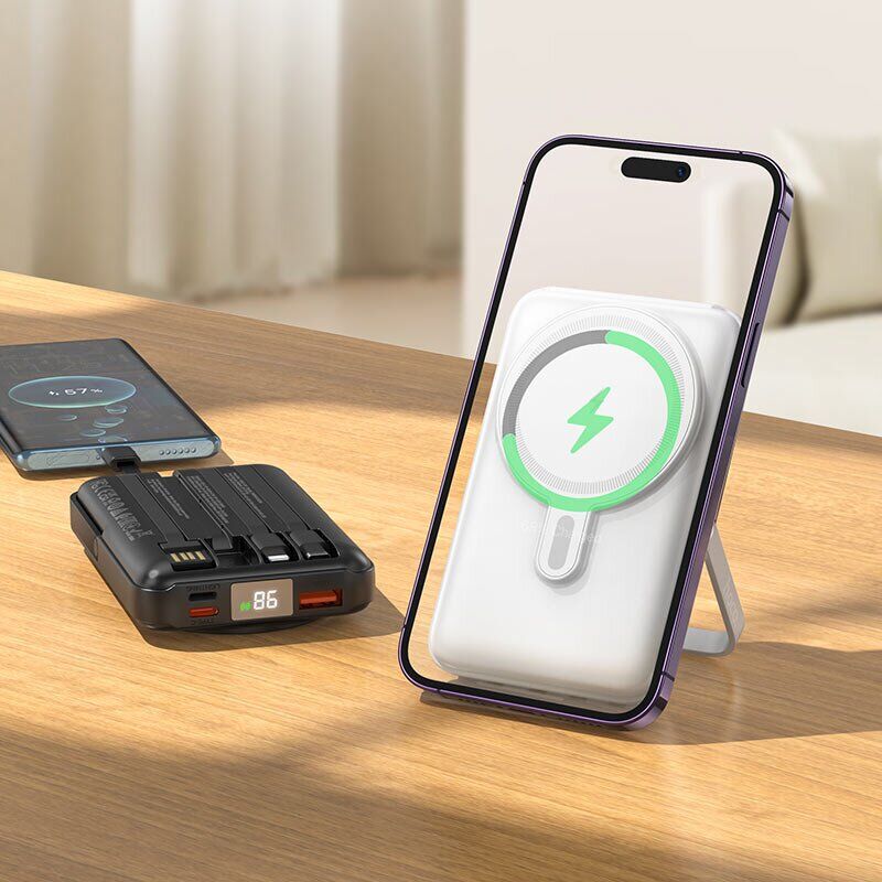Внешний аккумулятор Hoco J135 Rico 22.5W + PD20W (10000mAh) + кабель MicroUSB + Type-C + Lightning + USB - Black. Фото 5 Внешний аккумулятор Hoco J135 Rico 22.5W + PD20W (10000mAh) + кабель MicroUSB + Type-C + Lightning + USB - Black (995756B). Фото 5 из 6
