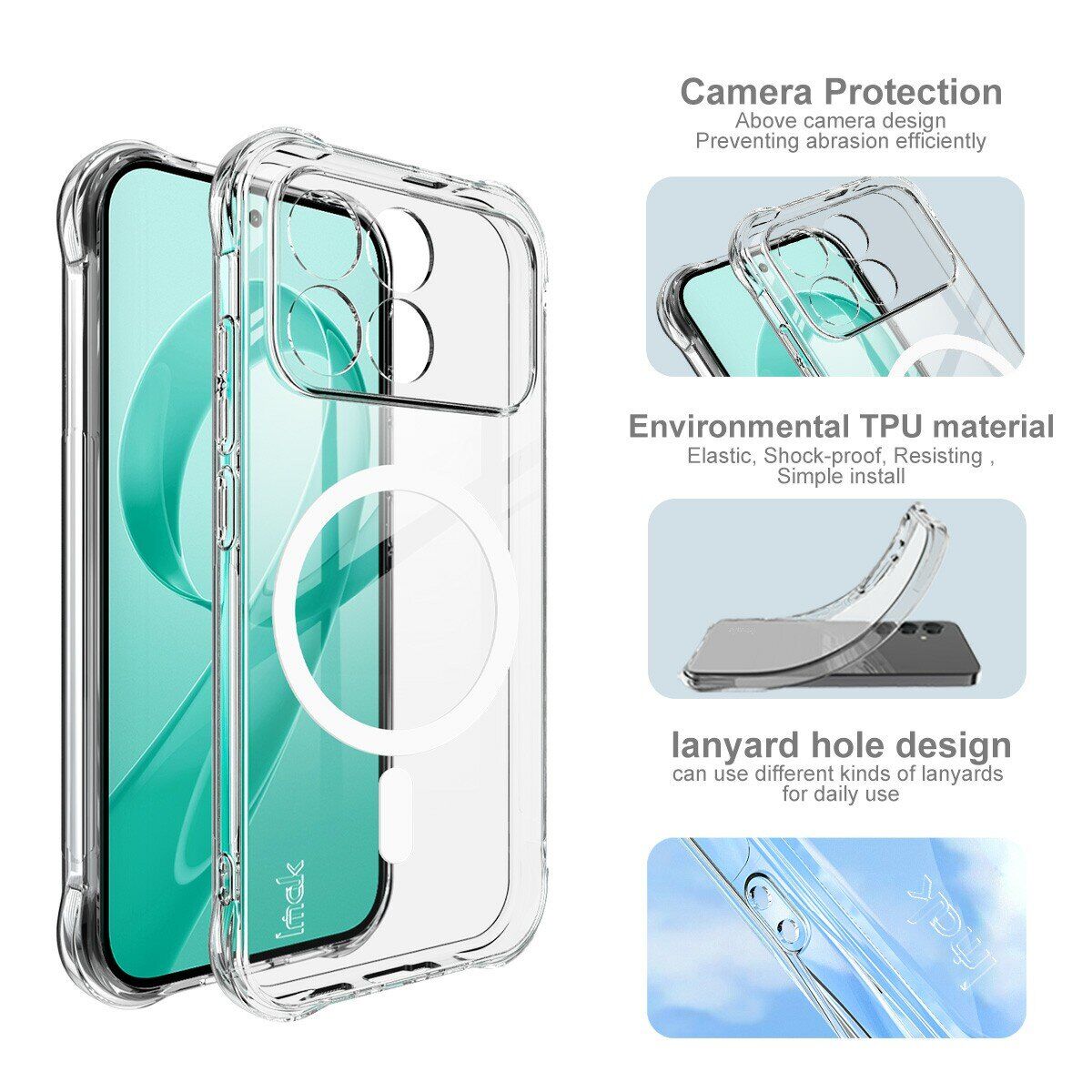 Захисний чохол IMAK Space Shield MagSafe для Xiaomi Poco F8 Pro - Transparent. Фото 7 Захисний чохол IMAK Space Shield MagSafe для Xiaomi Poco F8 Pro - Transparent (403561T). Фото 7 з 11