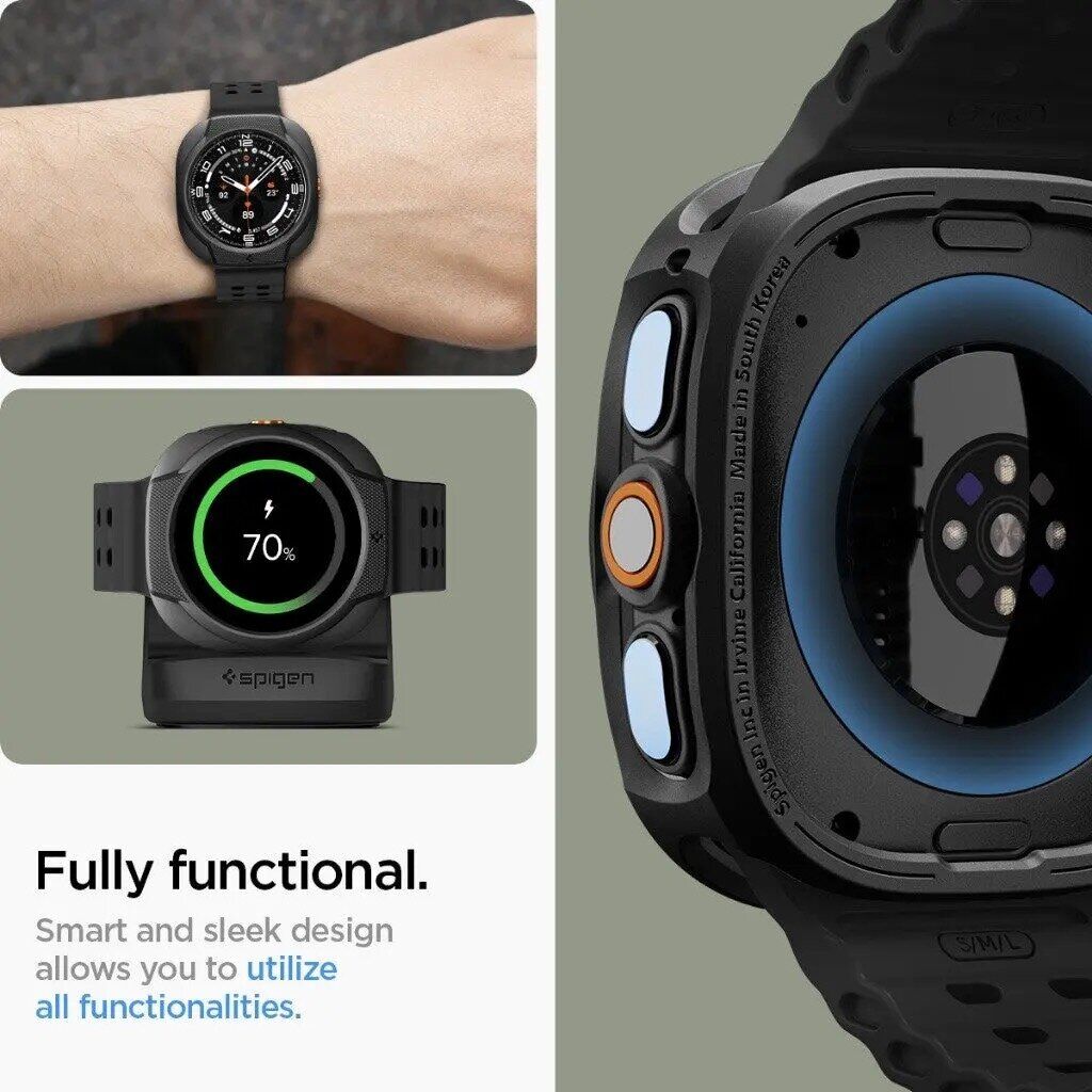 Защитный чехол Spigen Liquid Air Case для Samsung Galaxy Watch Ultra 2 (ACS11610) - Matte Black. Фото 8 Защитный чехол Spigen Liquid Air Case для Samsung Galaxy Watch Ultra 2 (ACS11610) - Matte Black (427011MB). Фото 8 из 10