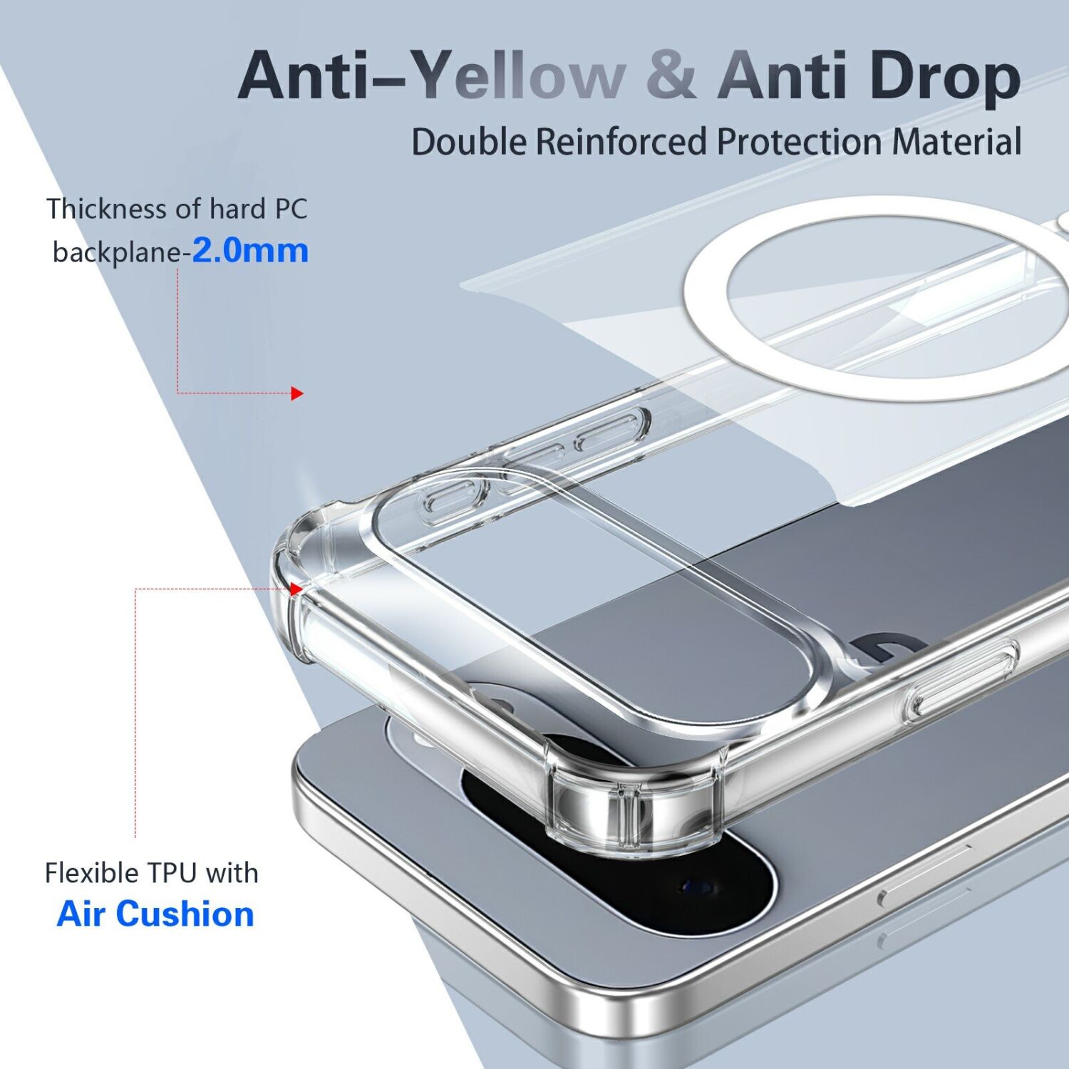 Защитный чехол UniCase AirBag Flow MagSafe для Google Pixel 11 Pro XL - Transparent. Фото 4 Защитный чехол UniCase AirBag Flow MagSafe для Google Pixel 11 Pro XL - Transparent (426047T). Фото 4 из 14