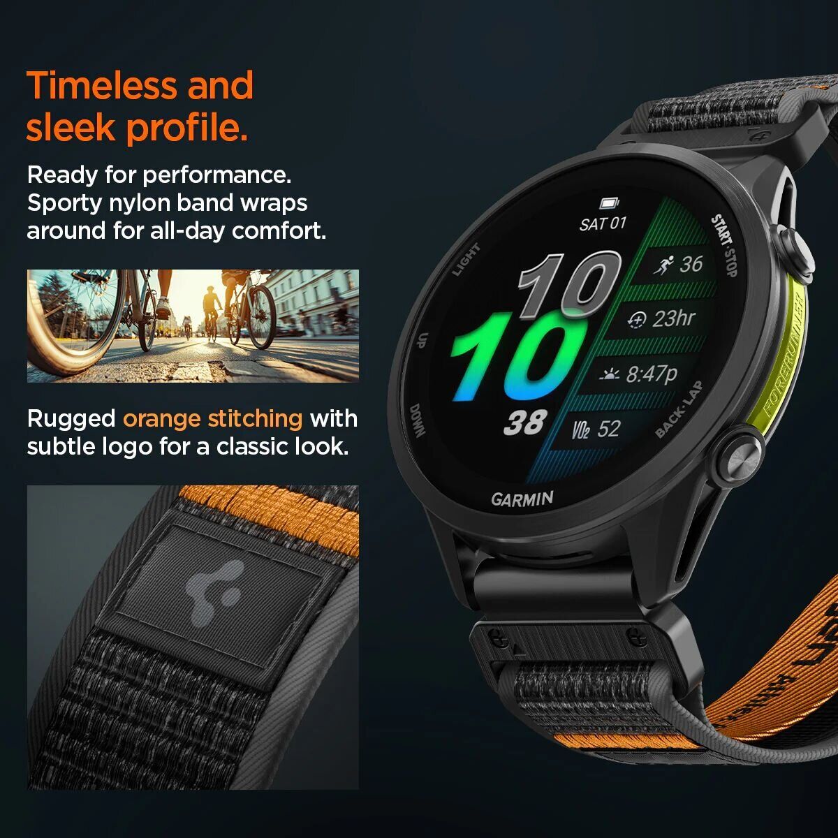 Ремешок Spigen Athlex Air для часов Garmin с креплением Quick Fit 22mm (AMP11426) - Active Black/Orange. Фото 12 Ремешок Spigen Athlex Air для часов Garmin с креплением Quick Fit 22mm (AMP11426) - Active Black/Orange (271434ABO). Фото 12 из 15