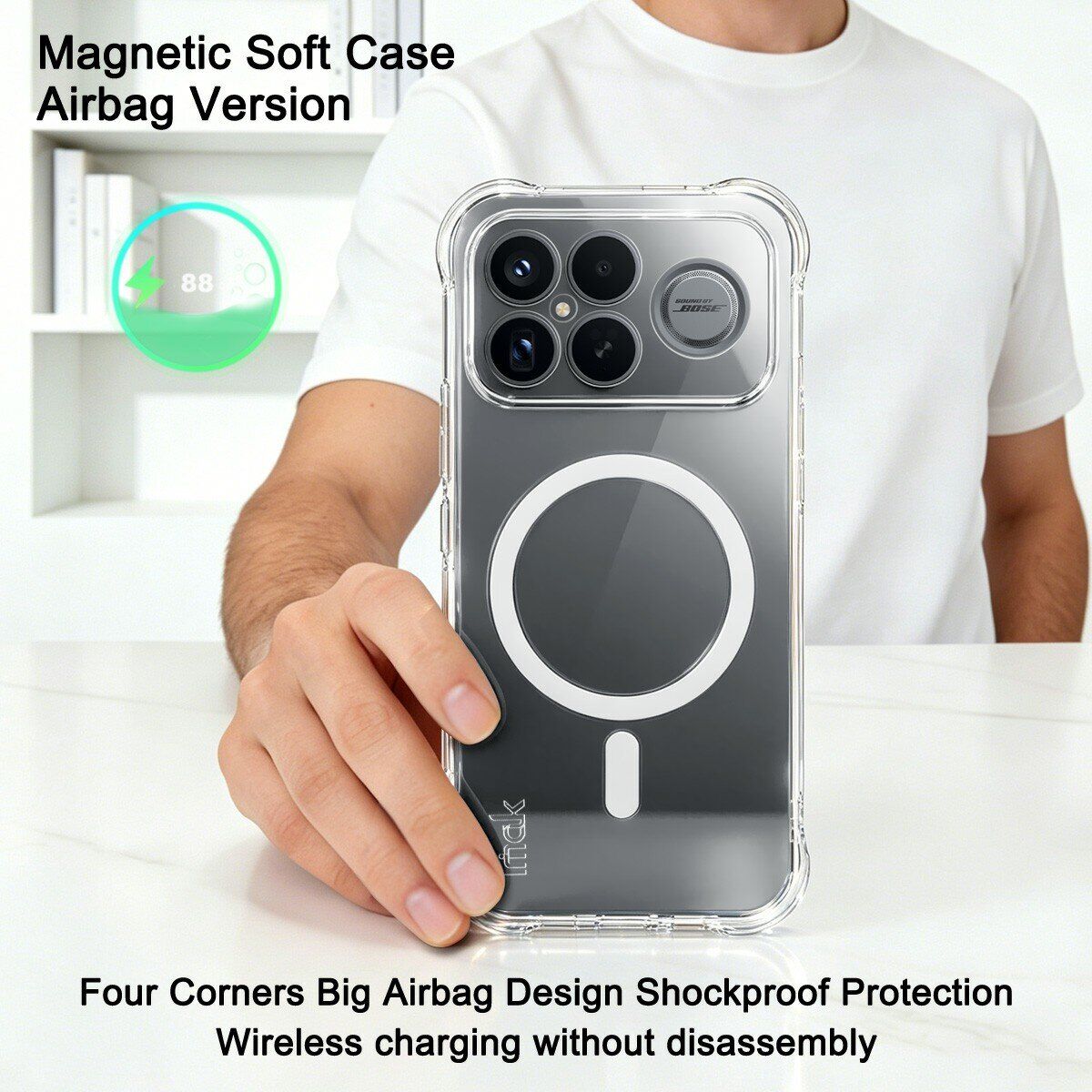 Защитный чехол IMAK Space Shield MagSafe для Xiaomi Poco F8 Ultra - Transparent. Фото 3 Защитный чехол IMAK Space Shield MagSafe для Xiaomi Poco F8 Ultra - Transparent (403461T). Фото 3 из 11