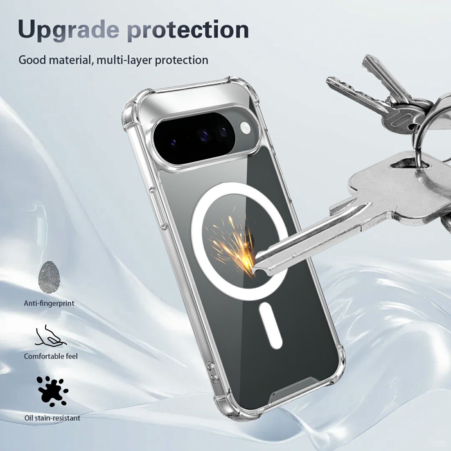 Защитный чехол UniCase AirBag Flow MagSafe для Google Pixel 11 / 11 Pro - Transparent. Фото 8 Защитный чехол UniCase AirBag Flow MagSafe для Google Pixel 11 / 11 Pro - Transparent (425530T). Фото 8 из 14