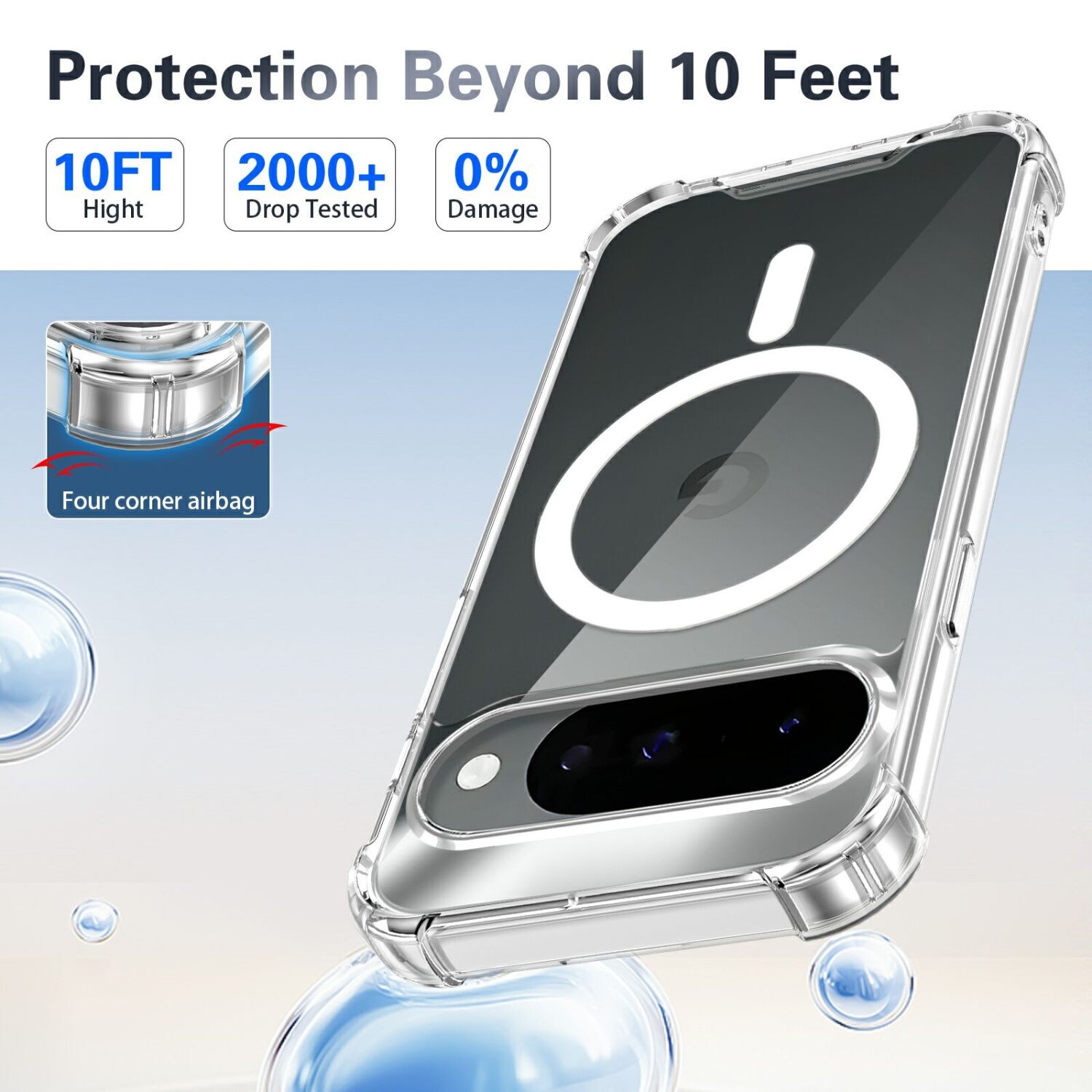Защитный чехол UniCase AirBag Flow MagSafe для Google Pixel 11 / 11 Pro - Transparent. Фото 3 Защитный чехол UniCase AirBag Flow MagSafe для Google Pixel 11 / 11 Pro - Transparent (425530T). Фото 3 из 14