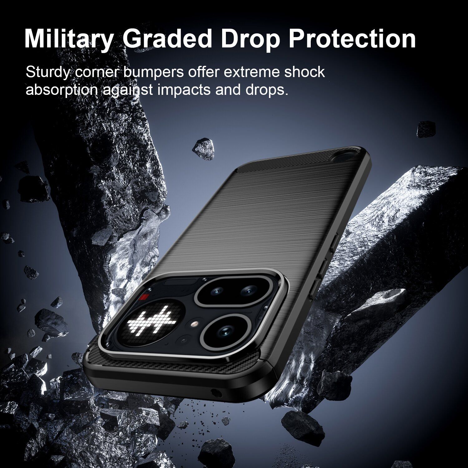 Силиконовый (TPU) чехол UniCase Carbon для Nothing Phone (4a) Pro - Black. Фото 4 Силиконовый (TPU) чехол UniCase Carbon для Nothing Phone (4a) Pro - Black (411407B). Фото 4 из 9