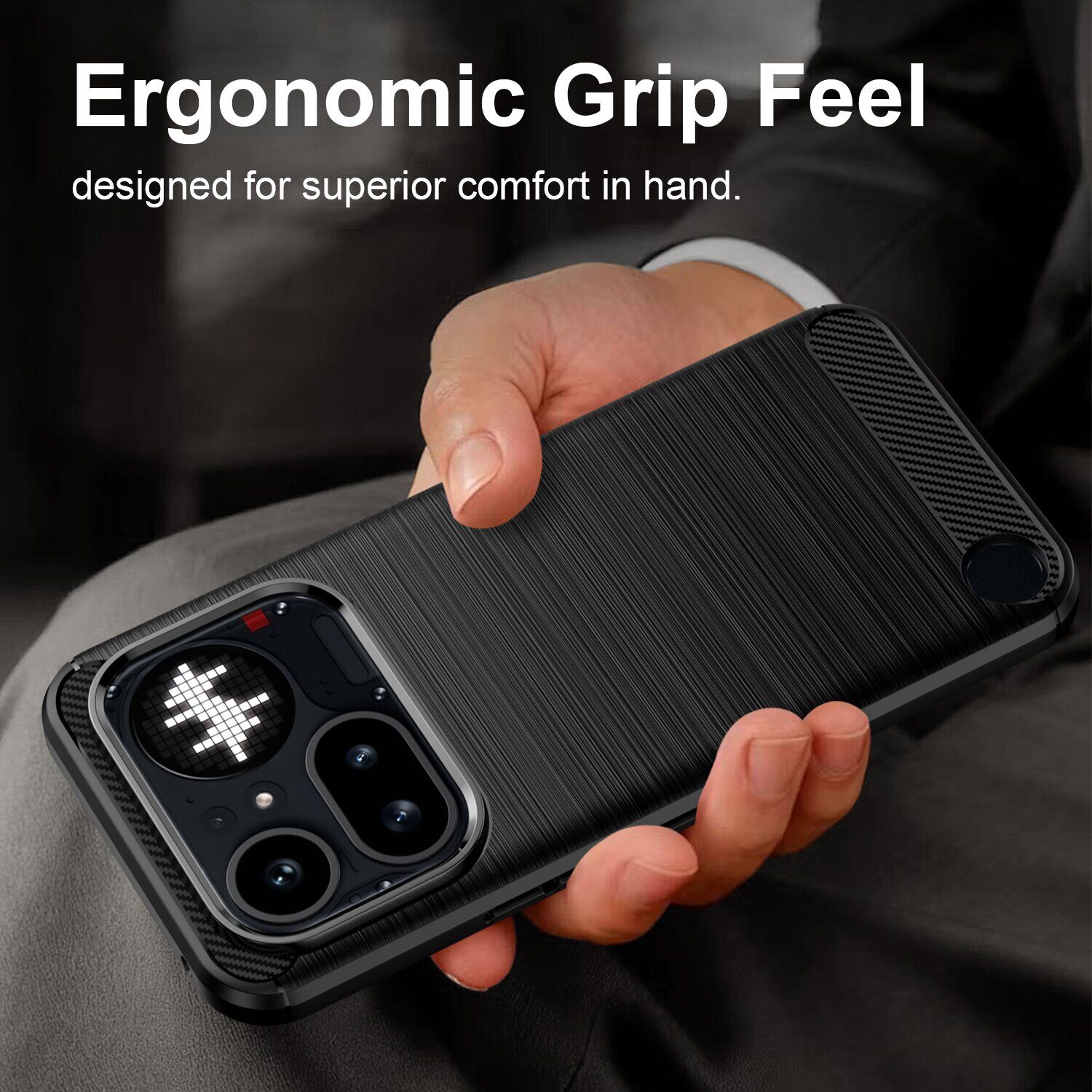 Силиконовый (TPU) чехол UniCase Carbon для Nothing Phone (4a) Pro - Black. Фото 2 Силиконовый (TPU) чехол UniCase Carbon для Nothing Phone (4a) Pro - Black (411407B). Фото 2 из 9