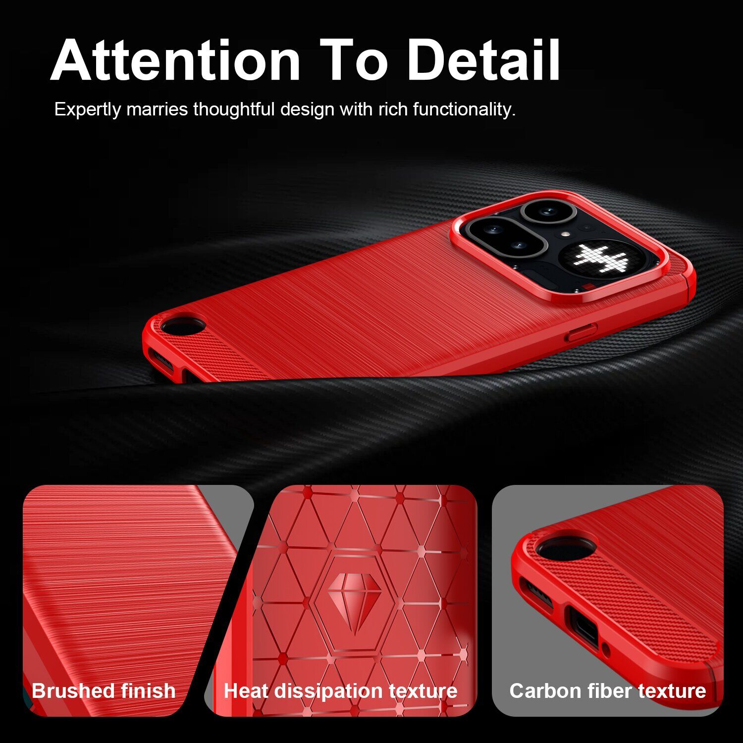 Силиконовый (TPU) чехол UniCase Carbon для Nothing Phone (4a) Pro - Black. Фото 6 Силиконовый (TPU) чехол UniCase Carbon для Nothing Phone (4a) Pro - Black (411407B). Фото 6 из 9