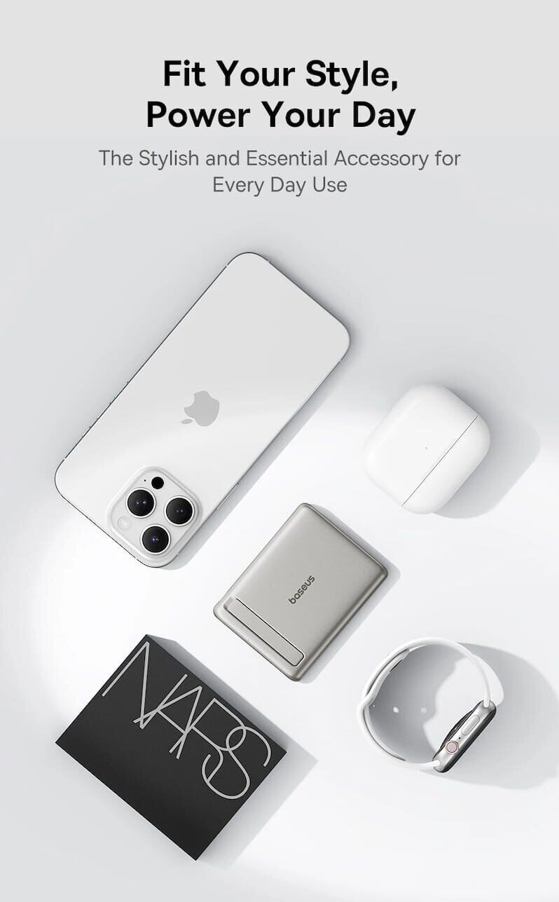 Внешний аккумулятор Baseus PicoGo AM31 Qi2 MagSafe 20W (5000mAh) P10081907123-00 - Black. Фото 14 Внешний аккумулятор Baseus PicoGo AM31 Qi2 MagSafe 20W (5000mAh) P10081907123-00 - Black (995794B). Фото 14 из 24