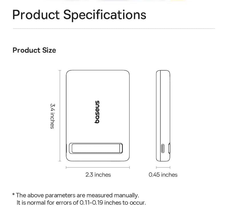 Внешний аккумулятор Baseus PicoGo AM31 Qi2 MagSafe 20W (5000mAh) P10081907123-00 - Black. Фото 23 Внешний аккумулятор Baseus PicoGo AM31 Qi2 MagSafe 20W (5000mAh) P10081907123-00 - Black (995794B). Фото 23 из 24