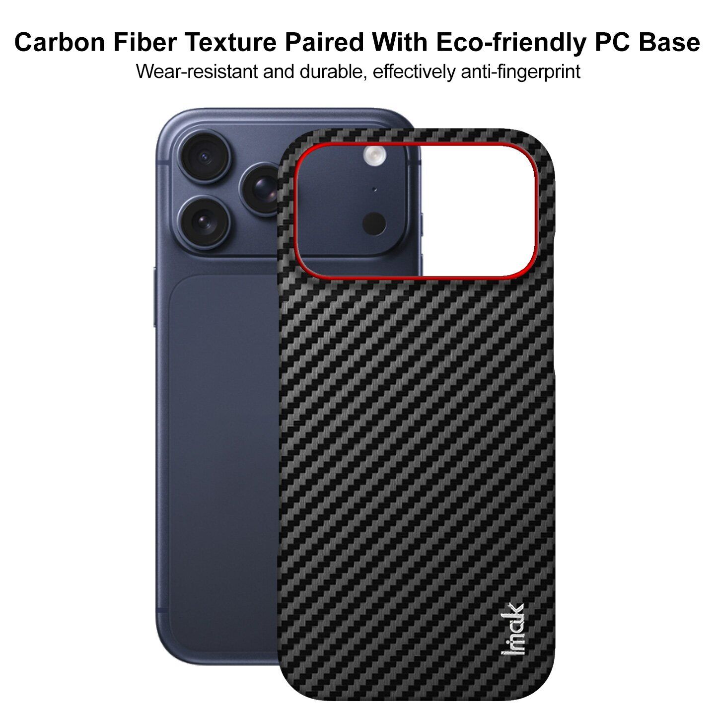 Защитный чехол IMAK Carbon Guard для Apple iPhone 18 Pro Max / 17 Pro Max - Carbon Fiber. Фото 4 Защитный чехол IMAK Carbon Guard для Apple iPhone 18 Pro Max / 17 Pro Max - Carbon Fiber (423890C). Фото 4 из 8