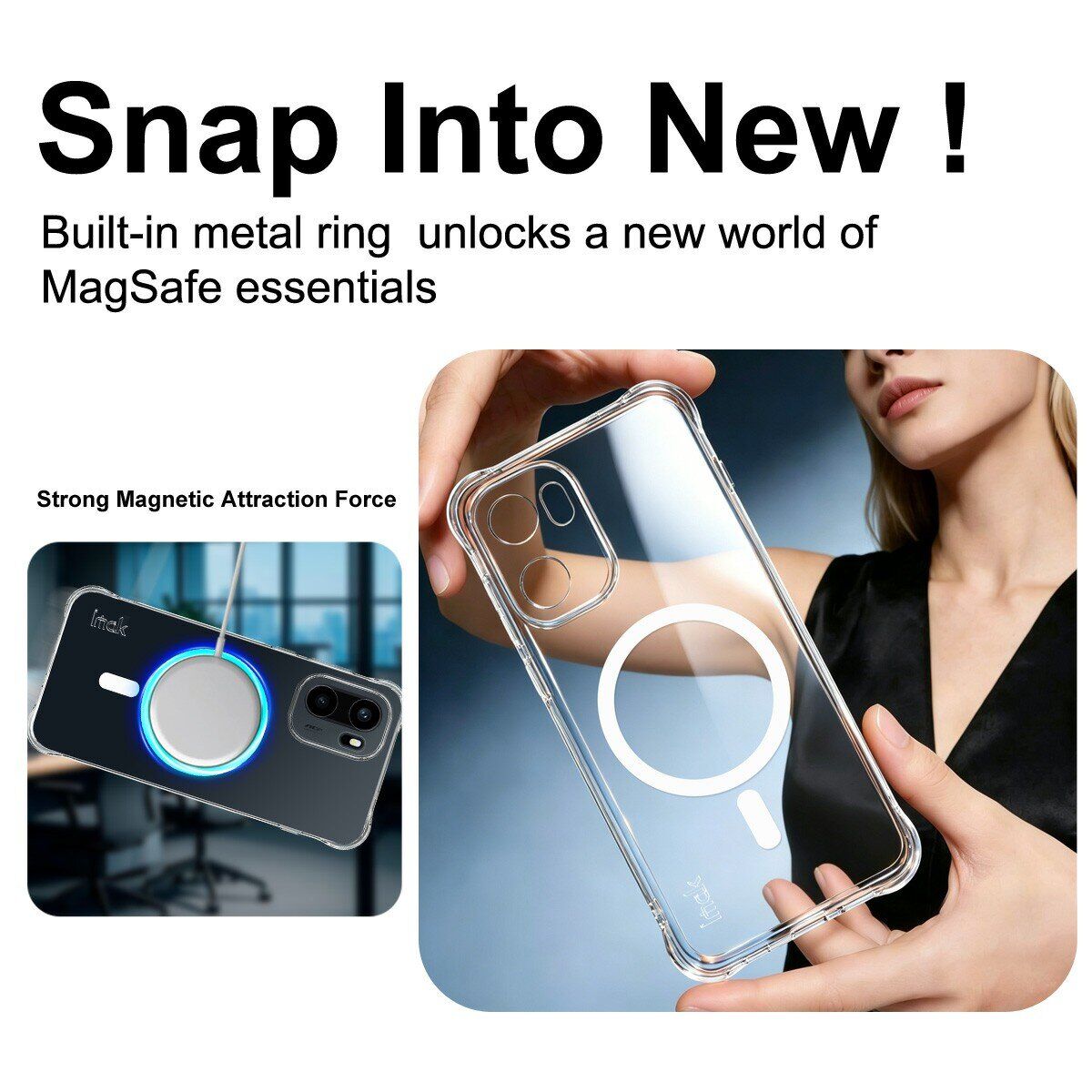 Защитный чехол IMAK Space Shield MagSafe для OnePlus 15R / Ace 6 / Ace 6T - Transparent. Фото 5 Защитный чехол IMAK Space Shield MagSafe для OnePlus 15R / Ace 6 / Ace 6T - Transparent (408050T). Фото 5 из 11