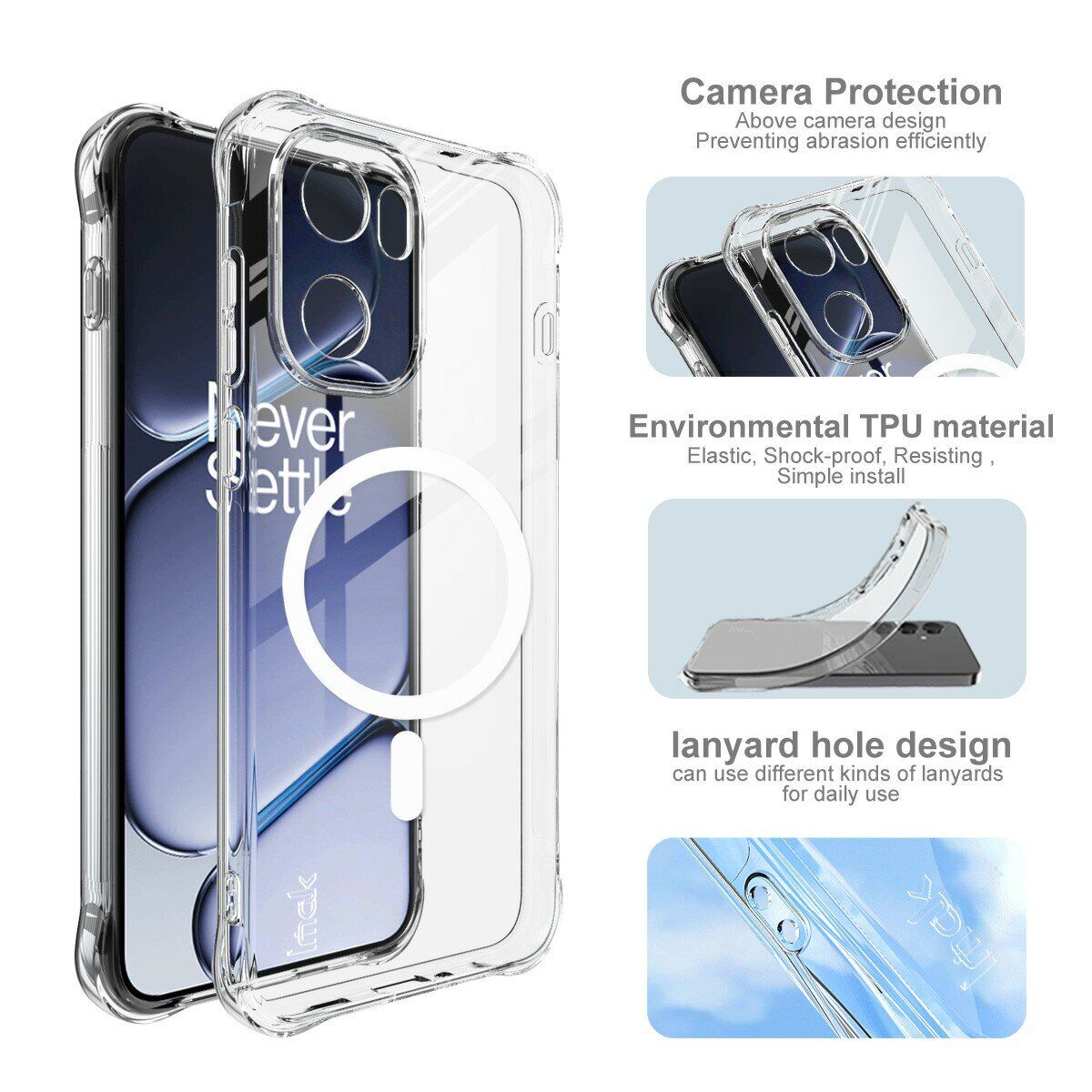 Защитный чехол IMAK Space Shield MagSafe для OnePlus 15R / Ace 6 / Ace 6T - Transparent. Фото 7 Защитный чехол IMAK Space Shield MagSafe для OnePlus 15R / Ace 6 / Ace 6T - Transparent (408050T). Фото 7 из 11
