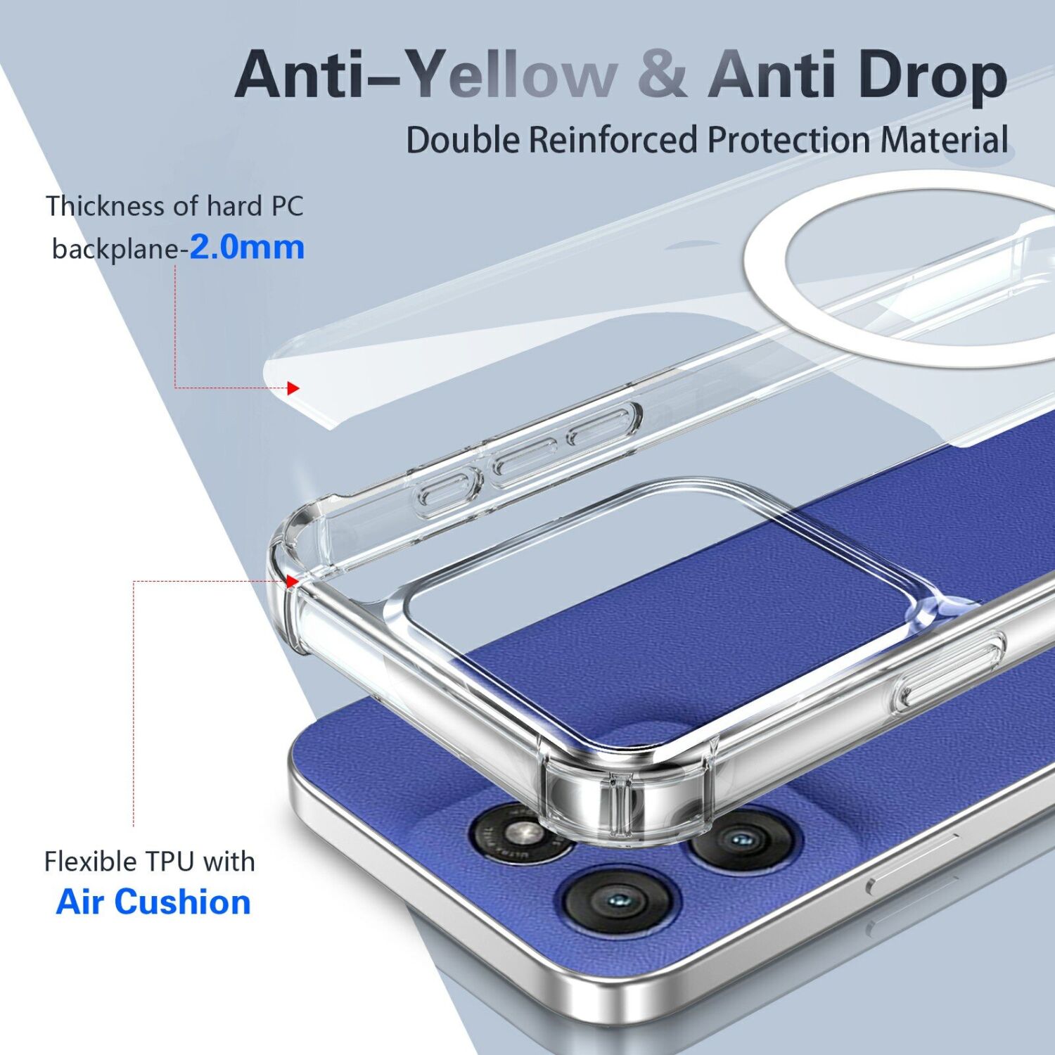 Захисний чохол UniCase AirBag Flow MagSafe для Motorola Edge 70 - Transparent. Фото 4 Захисний чохол UniCase AirBag Flow MagSafe для Motorola Edge 70 - Transparent (402135T). Фото 4 з 14