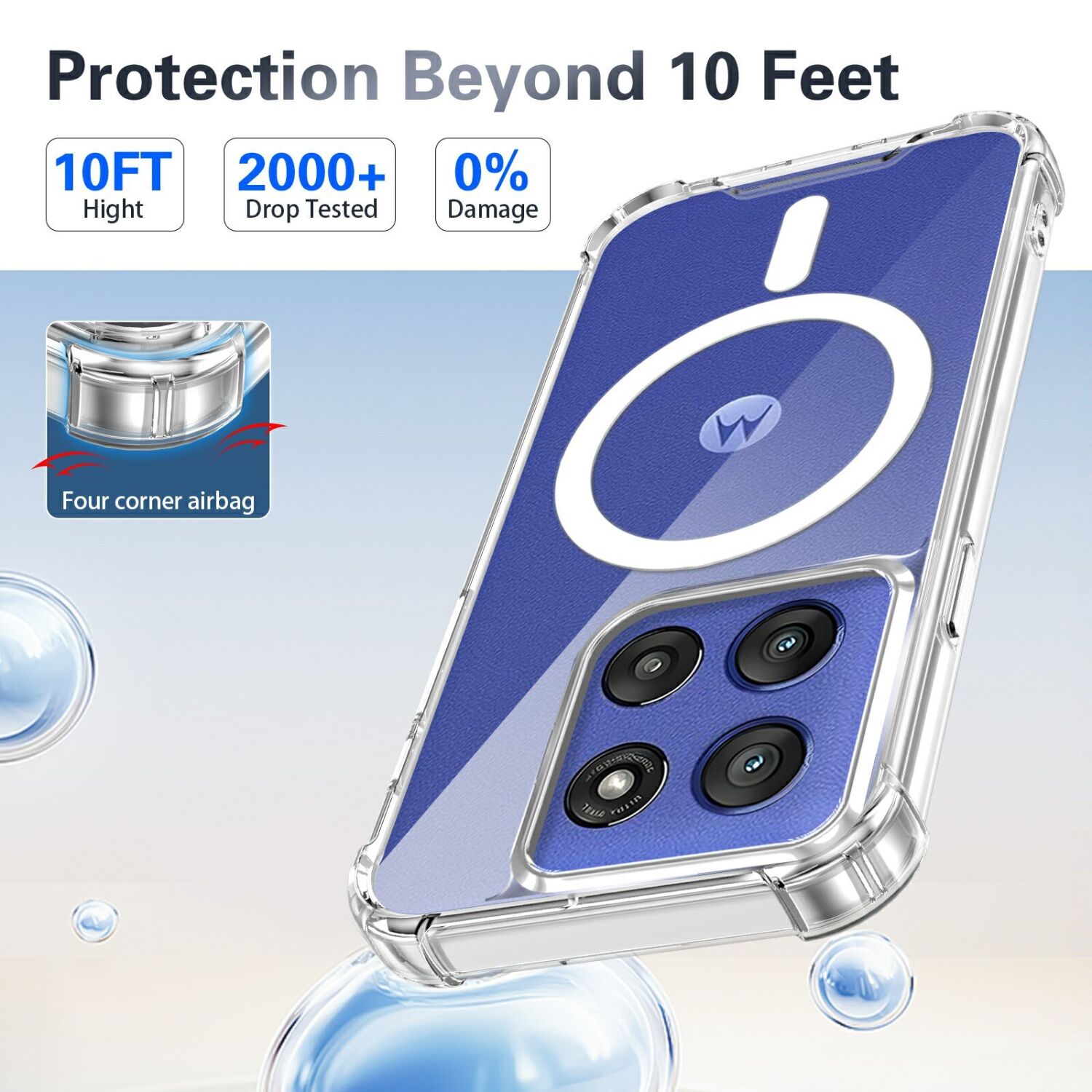 Захисний чохол UniCase AirBag Flow MagSafe для Motorola Edge 70 - Transparent. Фото 3 Захисний чохол UniCase AirBag Flow MagSafe для Motorola Edge 70 - Transparent (402135T). Фото 3 з 14