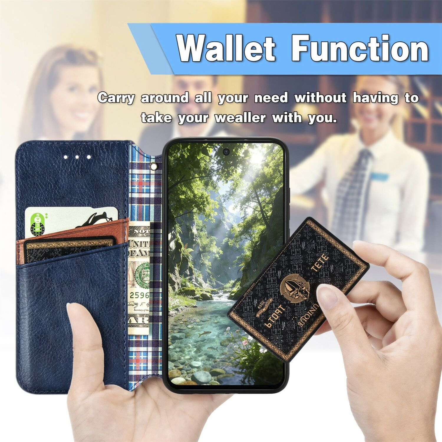 Чехол Deexe Rhombus Wallet для OPPO Reno 16 / 16 Pro - Blue. Фото 7 Чехол Deexe Rhombus Wallet для OPPO Reno 16 / 16 Pro - Blue (413215L). Фото 7 из 12