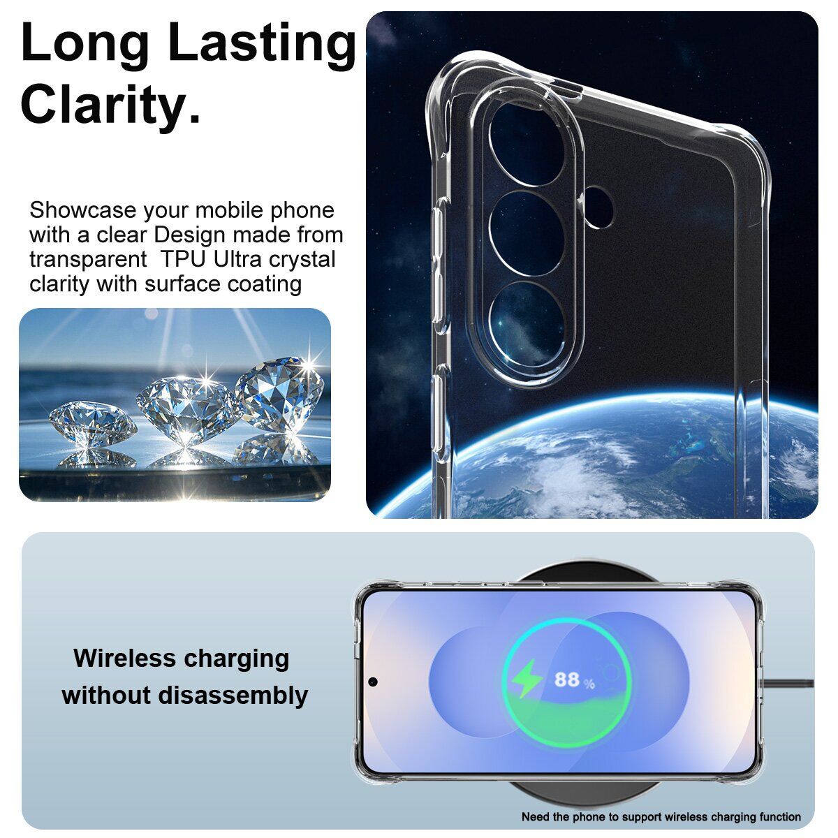 Чехол с усиленными углами IMAK Airbag MAX Case для Samsung Galaxy S26 - Transparent. Фото 6 Чехол с усиленными углами IMAK Airbag MAX Case для Samsung Galaxy S26 - Transparent (404268T). Фото 6 из 7