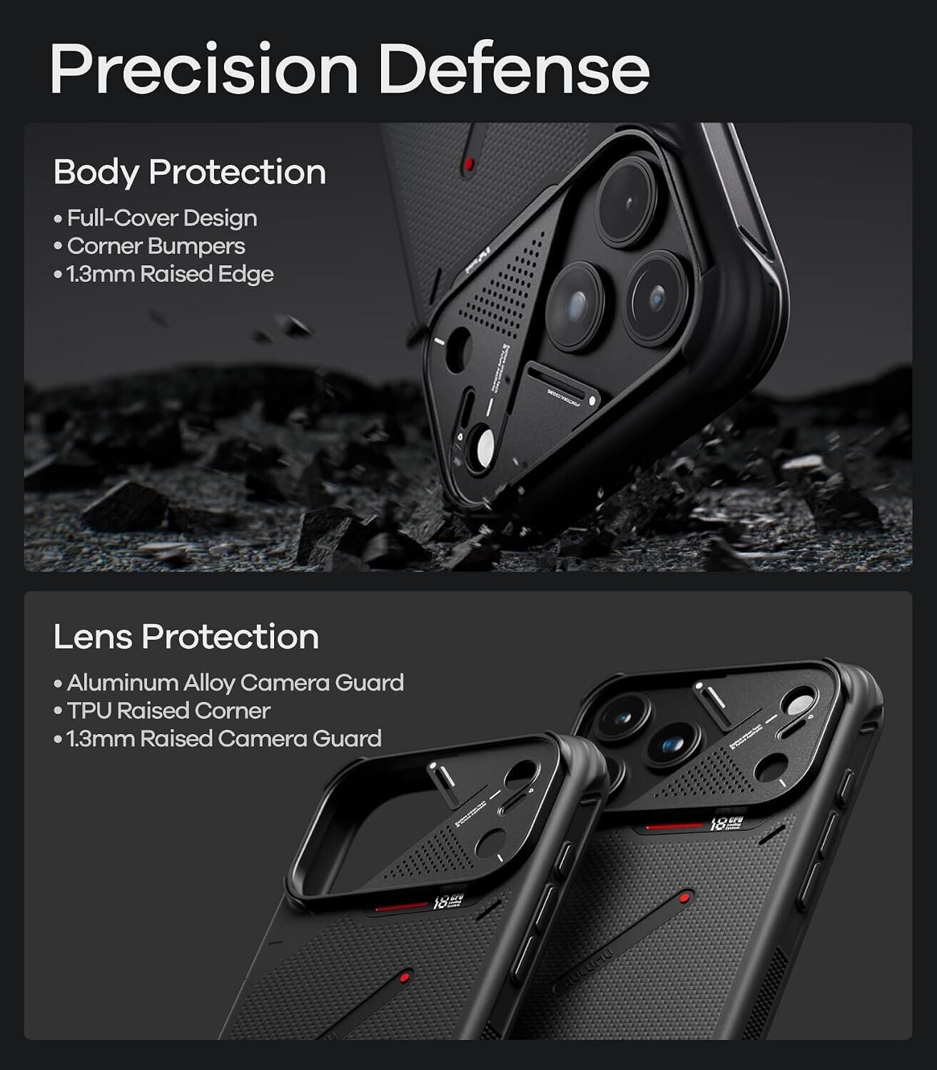 Защитный чехол AULUMU Armor Shockproof Aramid Fiber Case для iPhone 18 Pro Max / 17 Pro Max - Black. Фото 10 Защитный чехол AULUMU Armor Shockproof Aramid Fiber Case для iPhone 18 Pro Max / 17 Pro Max - Black (423926B). Фото 10 из 13