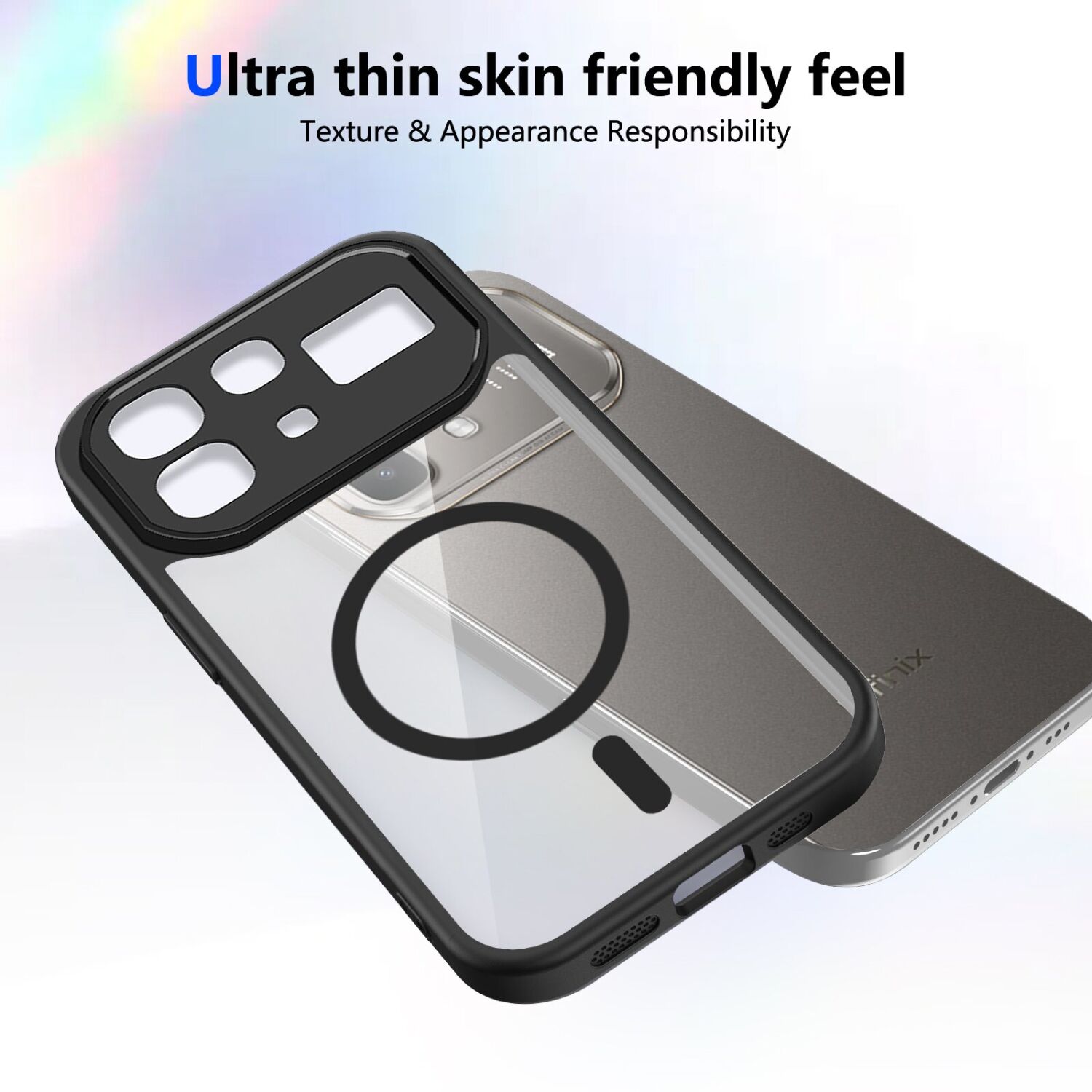 Защитный чехол Reframe Clear Bound with MagSafe для Infinix Note 60 Pro / Note 60 - Black. Фото 3 Защитный чехол Reframe Clear Bound with MagSafe для Infinix Note 60 Pro / Note 60 - Black (409415B). Фото 3 из 5