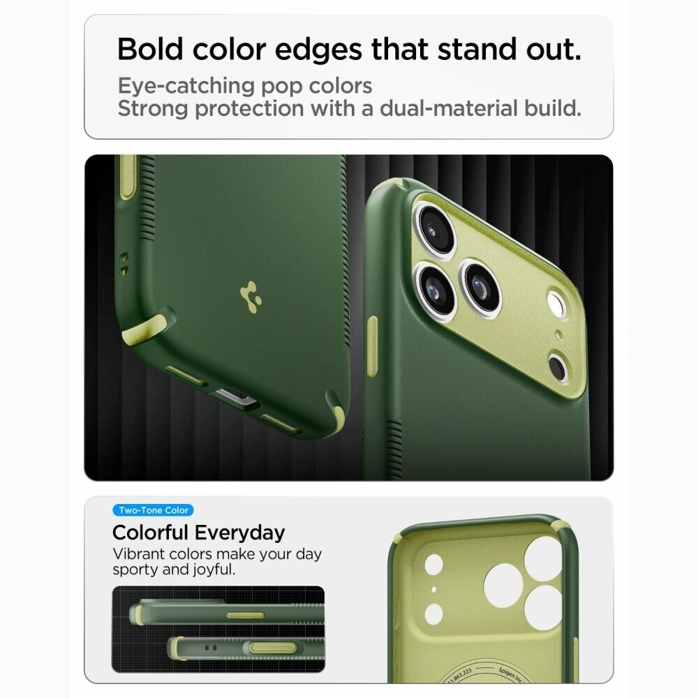 Захисний чохол Spigen Nano Pop Hybrid (MagFit) для iPhone 18 Pro Max (ACS12139) - Green. Фото 8 Захисний чохол Spigen Nano Pop Hybrid (MagFit) для iPhone 18 Pro Max (ACS12139) - Green (440302G). Фото 8 з 14