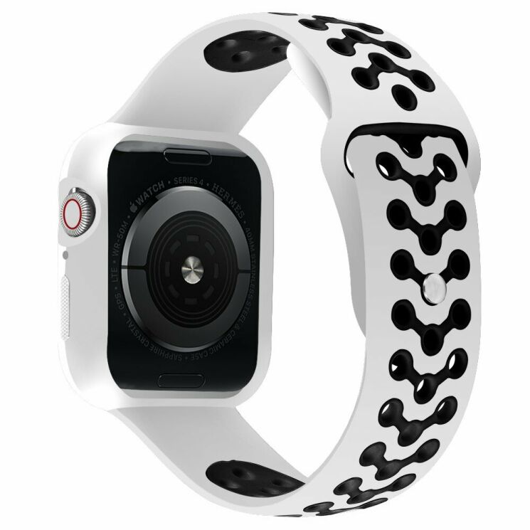 Ремешок Deexe Dot Color для Apple Watch 42 (Series 10) / 41 / 40 / SE 40 / 38 - White / Black: фото 2 из 6