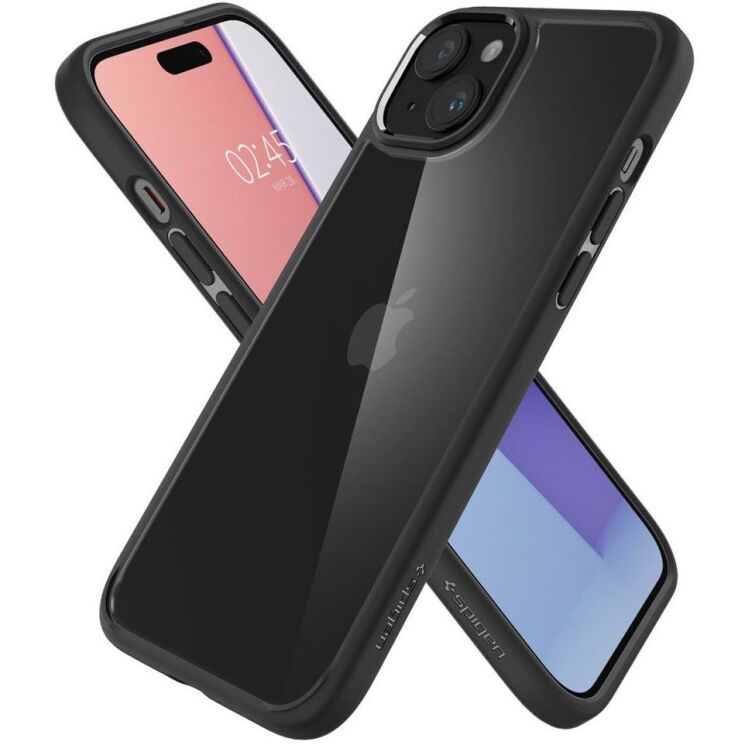 Защитный чехол Spigen (SGP) Crystal Hybrid для Apple iPhone 15 Plus - Matte Black: фото 3 из 15
