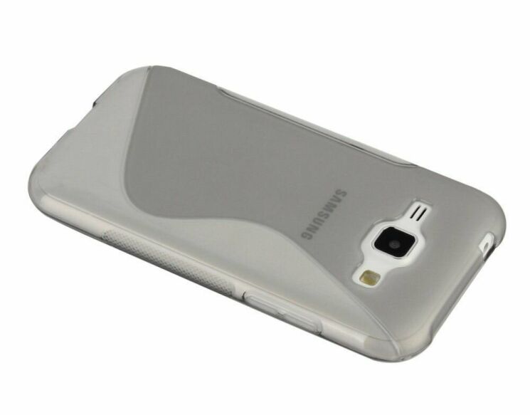 Силиконовая накладка Deexe S Line для Samsung Galaxy J1 Ace (J110) - Grey: фото 3 из 4