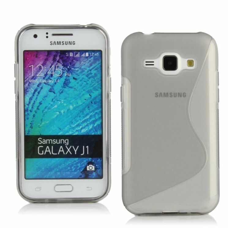 Силиконовая накладка Deexe S Line для Samsung Galaxy J1 Ace (J110) - Grey: фото 1 из 4