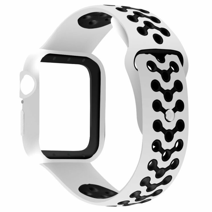 Ремешок Deexe Dot Color для Apple Watch 42 (Series 10) / 41 / 40 / SE 40 / 38 - White / Black: фото 4 из 6