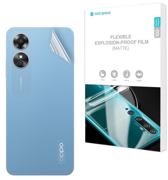 Антибликовая пленка на заднюю панель RockSpace Explosion-Proof Matte для OPPO A17: фото 1 из 9