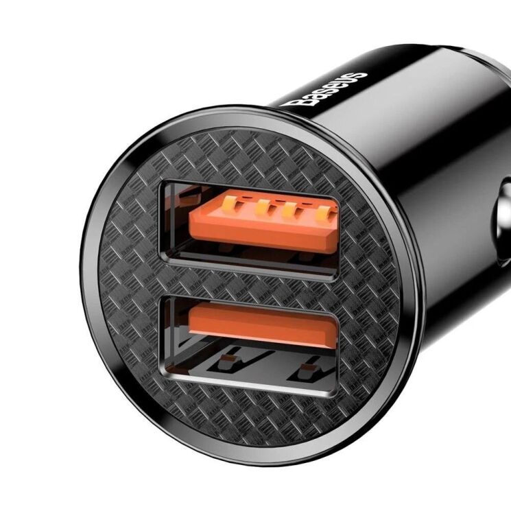 Автомобильное зарядное устройство Baseus Circular Plastic (30W, 2USB) CCALL-YD01 - Black: фото 2 из 14