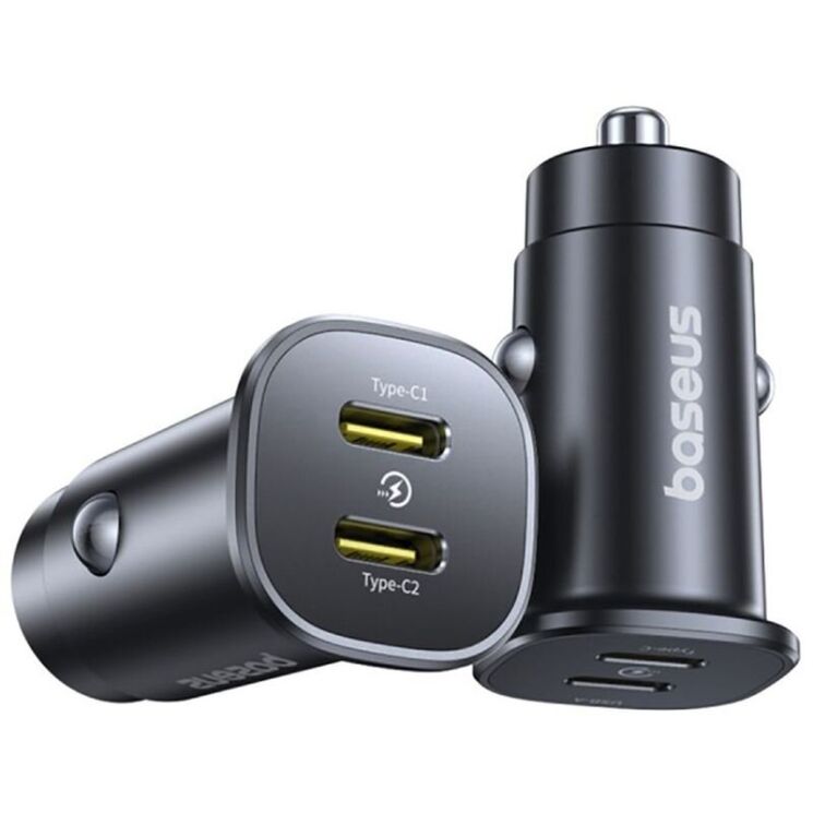Автомобильное зарядное устройство Baseus GoTrip DP1 (2Type-C) 30W (C00072300123-01) - Black: фото 4 из 18
