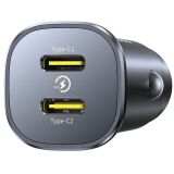 Автомобільний зарядний пристрій Baseus GoTrip DP1 (2Type-C) 30W (C00072300123-01) - Black: фото 1 з 18
