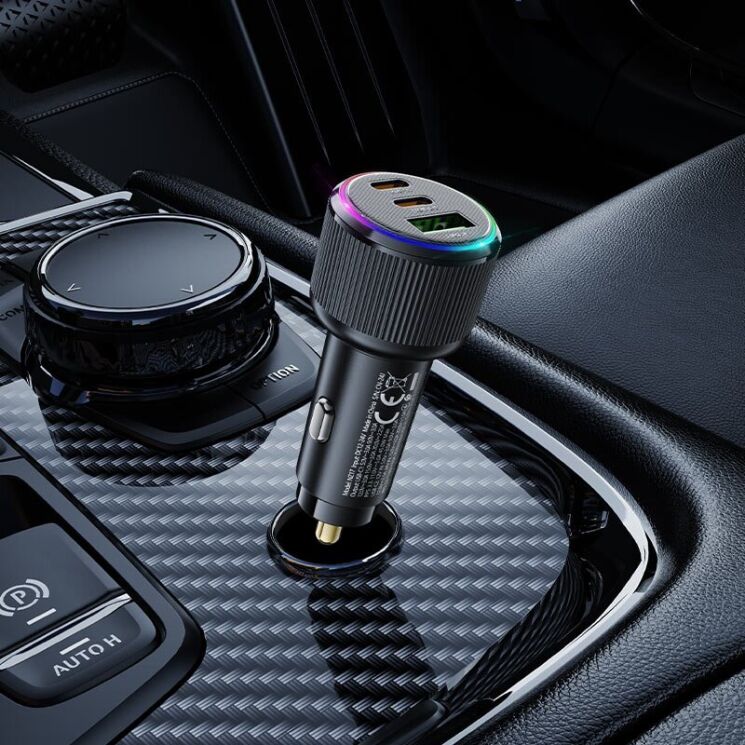 Автомобильное зарядное устройство Hoco NZ17 45W (USB + 2Type-C) - Black: фото 8 из 9