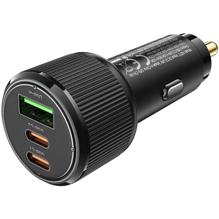Автомобильное зарядное устройство Hoco NZ17 45W (USB + 2Type-C) - Black: фото 5 из 9