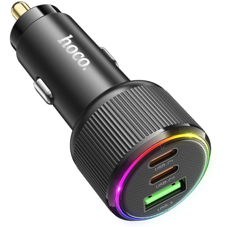 Автомобильное зарядное устройство Hoco NZ17 45W (USB + 2Type-C) - Black: фото 4 из 9