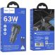 Автомобильное зарядное устройство Hoco Z57B Glorious PD45W + QC3.0 + кабель Type-C to Type-C - Metal Gray (923297H). Фото 4 из 6