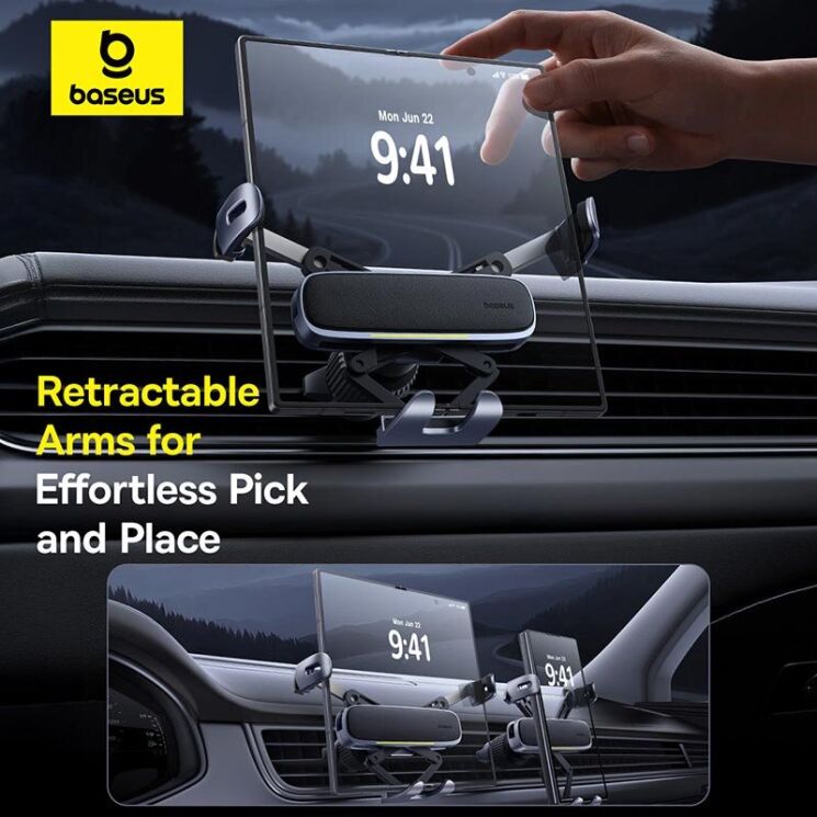 Автомобильный держатель Baseus UltraControl Gravity (C40483401813-00) - Grey: фото 10 из 12