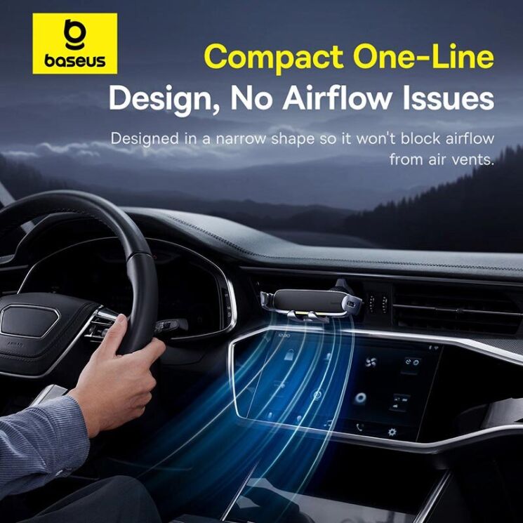Автомобильный держатель Baseus UltraControl Gravity (C40483401813-00) - Grey: фото 11 из 12