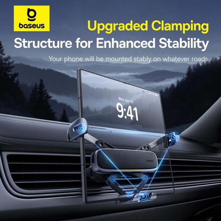 Автомобильный держатель Baseus UltraControl Gravity (C40483401813-00) - Grey: фото 9 из 12