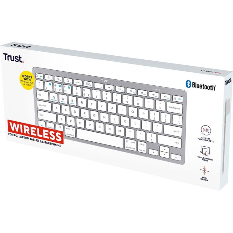 Беспроводная клавиатура Trust Basics (25486) - White: фото 4 из 4