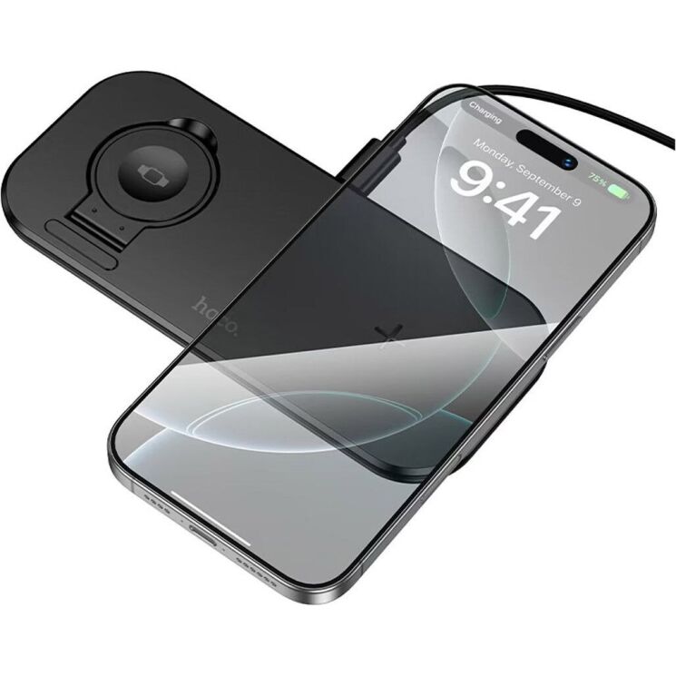 Беспроводное зарядное устройство Hoco CW65 3 in 1 (15W) - Black: фото 3 из 7