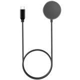 Бездротовий зарядний пристрій Deexe Metal Charger для Samsung Galaxy Watch 3 / 4 / 4 Classic / 5 / 5 Pro / 6 / 6 Classic / 7 / Ultra / Active / Active 2 / FE - Black (958135B)