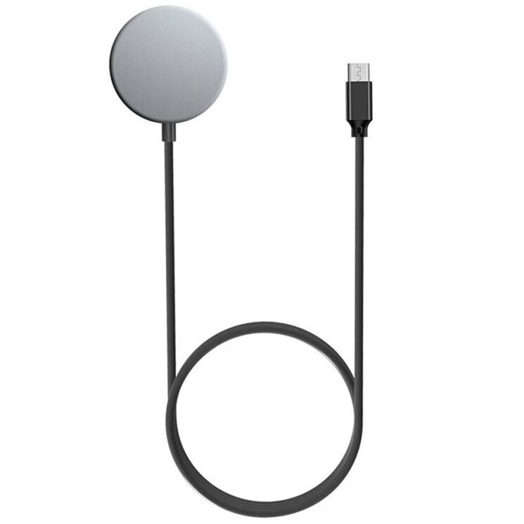 Бездротовий зарядний пристрій Deexe Metal Charger для Samsung Galaxy Watch 3 / 4 / 4 Classic / 5 / 5 Pro / 6 / 6 Classic / 7 / Ultra / Active / Active 2 / FE - Black: фото 2 з 4