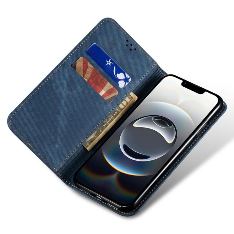 Чехол Deexe Jeans Style для Apple iPhone 16e - Blue: фото 2 из 7